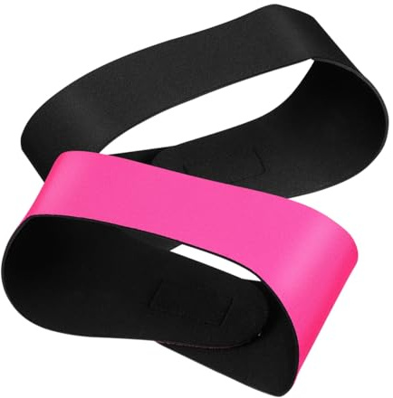 ANDRESLAD Lot de 2 Bandeaux de Natation pour Garçon et Filles, Protection Auditive en Tissu Élastique, Taille Moyenne, Couleurs Noir et Rose, Serrage-têtes Confortables pour Piscine,
