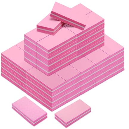 Diesisa Buffer Block Lima de uñas 100/180 grano para uñas acrílicas 60 Rosa | Doble cara Buffer Block Lima de uñas - bloque de pulido medio, esponja Buffer Block para uñas de gel y uñas acrílicas