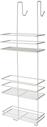 Deco Trading New 3 Tier Large White Hanging Bathroom Organiser Unit Shower Rack Storage Caddy With Deep Baskets