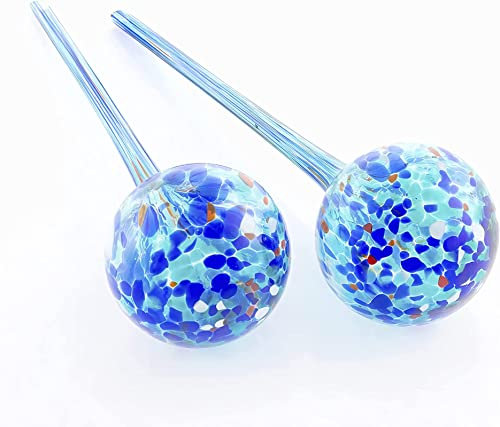 TechAffect Real Glass Plant Watering Globes Large Drip Feeders for Indoor Plants and Beautiful Ornament - 29cm Pack of 2