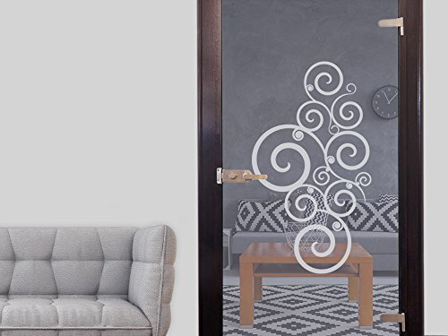 GRAZDesign Glastüren Aufkleber Retro für Türen & Duschkabinen aus Fensterfolie für Bad, Küche, Wohnzimmer in silbergrau - 101x57cm / Silbergrau