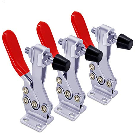SKYCY 3Pcs 225D 500lbs Red Horizontal Toggle Clamp Quick-Release Clamp