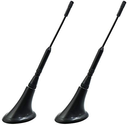 sourcing map 2Stk Dachattrappe Luft Antenne Auto Klebstoff Basis Gummi DC 12 V Schwarz