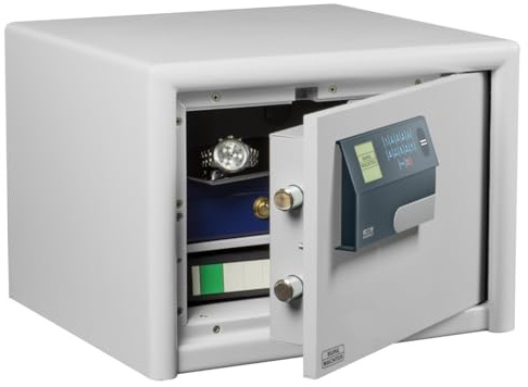 Burg Wächter Möbeltresor mit Zahlencode und Fingerprint-Modul, Dual Safe, Sicherheitsstufe S2, Feuergeschützt, Widerstandsgrad LFS 30, VdS-geprüft, 27,0 l, 55,0 kg, DS 425 E FP, grau
