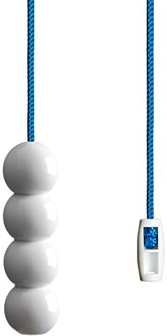 Light Pull Cord String with a Bead Style Ice White Handle, Choice of Bright and Fun Cord Colours. (Electric Blue)