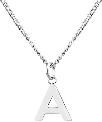 GD GOOD.designs Kette mit Buchstaben Anhänger A in Silber - 316L Edelstahl Halskette Damen - Silberne Partnerketten für Sie und Ihn