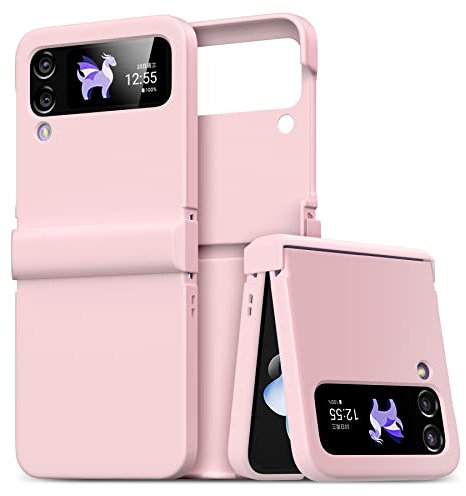 ZCDAYE Samsung Galaxy Z Flip 4 Hülle, Hervorragend texturierte PC Handyhülle Z Flip 4 Handytasche Klappbar Flip Case für Samsung Galaxy Z Flip 4 5G, Rosa