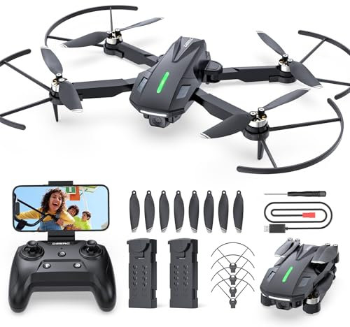DEERC Drohne mit Kamera 1080P für Kinder, RC Quadrocopter D75 faltbar mit Wifi Übertragung, Lange Flugzeit,Bürstenloser Motor,Höhenhaltung,One Key Start Drohnen Spiel Geschenk für Anfänger Jungend, C0