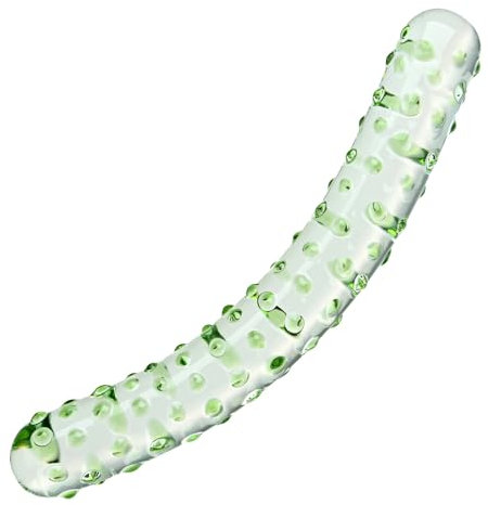SXOVO Glas Anal Dildo 19CM Glas Dildo Lang Dick Groß Anal Plug mit erhabenen Partikeln für Prostata Stimulation G-Punkt Massage Anal Training Masturbieren Sexspielzeug für Männer Frauen Anfänger