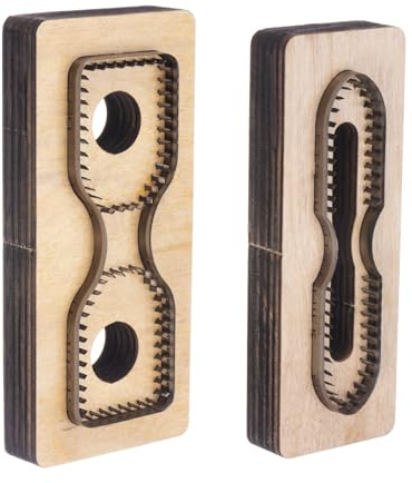 sourcing map Leather Cutting Die 4.3x0.9x0.6, 4.7x1.6x0.7 Leather Metal Die Cutter Strap Head Cutting Template Wooden Stamping Punching Tool for DIY Leather Crafts Making