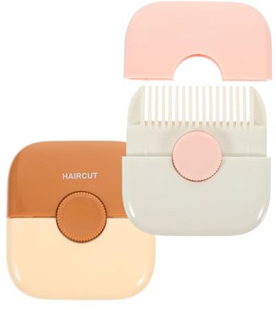 AORHOFJ 2 Pièces Tondeuse à Cheveux Fourchus, Tondeuse à Cheveux 2 en 1, Peigne de Retrait des Fourches, Peigne Design Double Face, pour Couper et Coiffer Les Cheveux Fins (Rose+Orange)