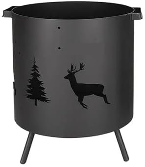 braciere da campeggio Pozzo del fuoco all'aperto Mobili da giardino Ghisa Bacino del fuoco Falò Braciere Riscaldamento Stufa Forno Pozzo del fuoco Giardino Cortile BBQ Grill griglia di cottura rimovib