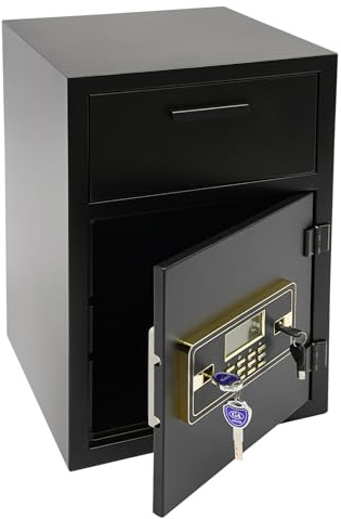 Safe Tresor Mit 90° Einwurfschlitz,MöBeltresor Tresore Elektronischer Sicherheitstresor,Geldkassette Safe Tresor mit Zahlenschloss,4 Schlüssel