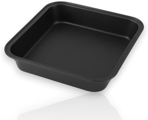 Terryshop74 Teglia da forno alluminio Antiaderente 25x25cm quadrata alezza 5,4 cm Lasagniera tortiera, forno elettrico gas e legna