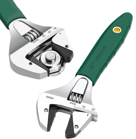 Xinhuju inglese regolabile in metallo – Multifunzione con acciaio al carbonio alto con grande strumento con indicatore di, impugnatura ergonomica non antiscivolo | Passi aperti pesanti
