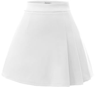 Meetjen veckade kjolar för kvinnor mini elastisk hög midja 2025 A Line Skort School Cheerleader flickor uniform skater-kjol, Vitt, M