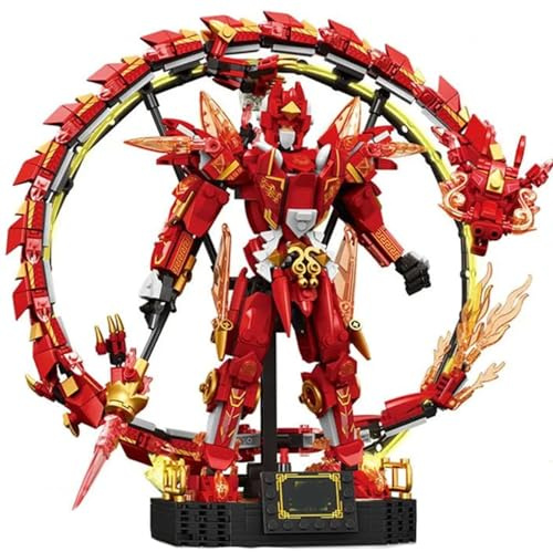 LCTM Mech Warrior Bausteine Marvel War Machinemechbaubares Superhelden Geschenk FüR Jungsumbaubar In Einen Jet Oder Drachen Figur Minifiguren Bauspielzeug Jungen Und MäDchen Spielzeug B