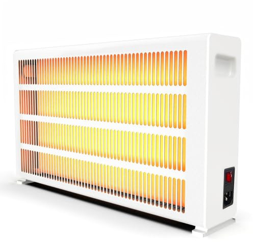Pincary Infrared Panel Heater 1000W, Low Energy Electric Heater for Home, Electric Panel Heater for Caravan, Free Standing or Mounted, Electric Heater with UK Plug