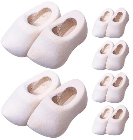 BESPORTBLE Miniature Shoes 6 Pairs Unfinished Wooden Dollhouse Accessories Mini Clogs Doll Footwear Dollhouse Mini Footwear for DIY Crafts Decor and Miniature Figurines