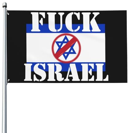 Cartello con bandiera Fanculo Israele 4x6, striscione palestinese gratuito, arazzo anti-Israele per la decorazione del cortile, senza asta portabandiera