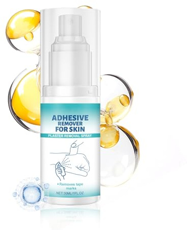 Spray quitaparches de 50 ml, quitapegamento específico para la piel para limpiar restos de pegamento, no irritante y respetuoso con la piel, limpieza y cuidado de la piel