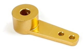 Opatiny Single Steering Rudder Tiller Arm RC Model Car and Boat, Aluminum Alloy, 31mm41mm51mm Bore Size, Gold Color, with M2 Screw Mount
