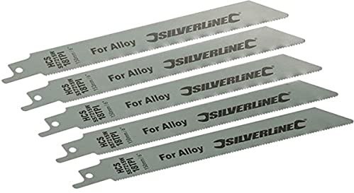 Silverline 456919 Ensemble 5 lames de scie sabre 18 TPI 150 mm
