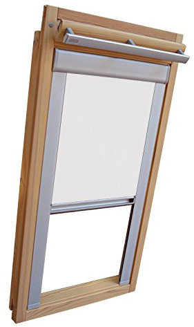 Hochwertiges Verdunkelungsrollo Rollo Thermo weiss mit Seitenschienen für Velux DKL-EP GGL,GPL,GHL,GTL FK04 ALU // Verdunkelungsrollo/Verdunkelungs-Rollo/Fensterrollo