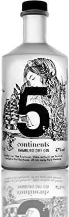 5 Continents Gin | 1 x 0,7l | BIO | Feingeisterei | 22 Botanicals aus 5 Kontinenten | 47% Vol.