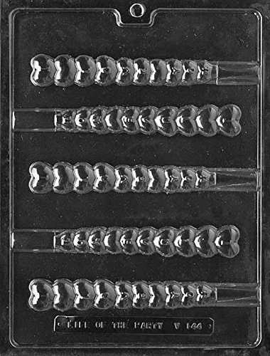 Valentine Day I LOVE YOU Heart Pretzel Lollipop Chocolate Mold Soap Mold SHIPS SAME DAY m162