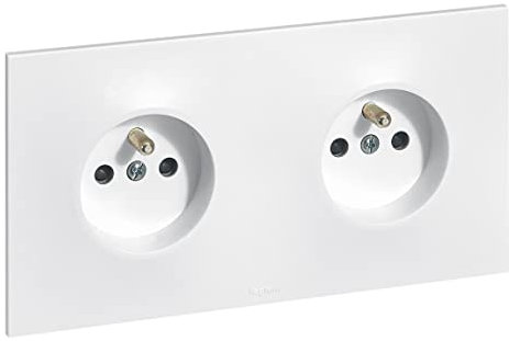 LEGRAND | Double Prise De Courant Précâblée Neptune, Installation Facile Sans Outil, Éclips De Protection Pour Enfants, Appareil Complet Prêt À Installer