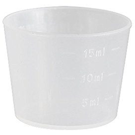 Daycount® Pack of 100 Disposable Graduated Cups, Double Sides Scale 15ml ½ Ounces Measuring Cup Set