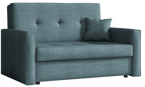 Mirjan24 Sofa Viva Bis II mit Schlaffunktion, 2 Sitzer Polstersofa mit Bettkasten inkl. Kissen, Schlafsofa Sofagarnitur, Bettsofa, Wohnlandschaft, Farbauswahl (Spirit 12)