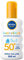 NIVEA SUN - Spray Solaire Sensitive Babies & Kids FPS 50+ - Protection Solaire Enfant - Vitamine E - Sans Parfum - Absorption Rapide - Résistant À L'Eau - Peaux Atopiques, Sujettes À L'Eczéma - 200 ml