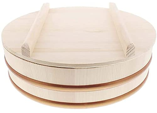 TIKUSAN Holz Hangiri Sushi Reis Mischwanne PP Band mit Deckel Hergestellt in Japan Hergestellt aus Momi Tanne Sushi Reisschale Sushi Oke (27cm)