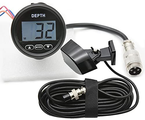 JINGERL Digital Depth Gauge With Sensor 52MM Gauge White Backlight For Marine Boat Car Auto Depth Gauge Alarm 12V Boat Accessories (Color : BB)