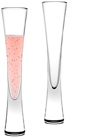 karadrova Flutes da Champagne, 2x145ml Bicchieri da Champagne, Flutes da Prosecco, fatti a mano, bicchieri da liquore trasparenti