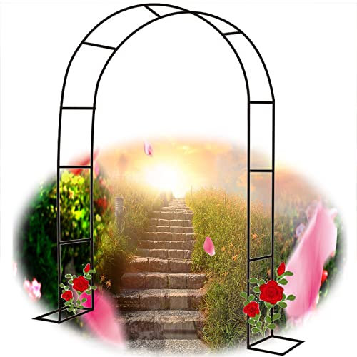 LYAH Metal Garden Arch 120x220cm 180×220cm 240x220cm 350x220cm Heavy Duty Pergola Arbor Trellis Archway With Base, Outdoor Durable Rose Arches, Easy To Assemble (Size : 350x220x40CM)
