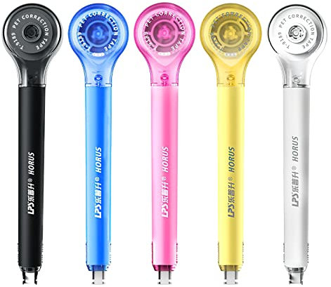 5er Korrekturbänder Set, 6m x 5mm Korrekturroller Mini Kompakt Korrekturband Roller, Korrekturroller Korrekturmaus Set für Büro Schule Büro Zuhause