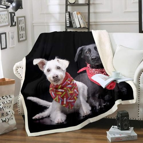 Kuscheldecke 130x150 Haustier Hund, 3D Interessant Wolldecke Warme Fleecedecke Flauschige Decke, für Tagesdecke Blanket Sofadecke, für Bett Sofa Y1930