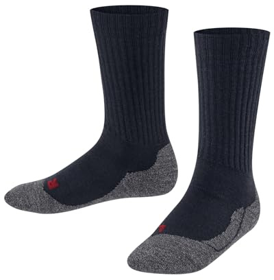 FALKE unisex barn aktiv varm vandringsstrumpor förstärkta funktionella strumpor tjock mot svett andas snabbtorkande klimatreglerande lukthämmande ull funktionellt material 1 par, Blå (Space Blue