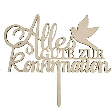 Cake Topper Meine Konfirmation Holz Tortendeko Kommunion Dekoration Taube TortenverzierungTortenaufleger Kuchen Deko Tortendeko Party Dekoration für Taufe Kommunion Konfirmation Hochzeit