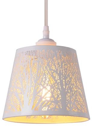 AIRTWESD Interna Plafoniera E27 LED Sospensione Bianco industriale illuminazione cucina soggiorno sala da pranzo lampada da camera da letto, (senza lampadina)