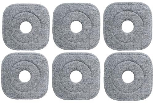 6 Stück Mikrofaser-Wischmoppkopf, kompatibel mit True & Tidy SPIN-800 TrueClean Mop M16 Spin Mopp, quadratische Mikrofaser-Wischmopp-Pads passend für die meisten Square Spin M16 Mop