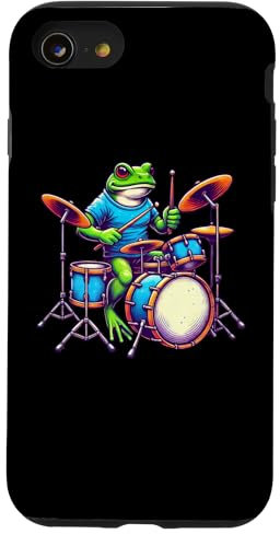Hülle für iPhone SE (2020) / 7 / 8 Cute Frog Playing Drums Frogs Drummer Music