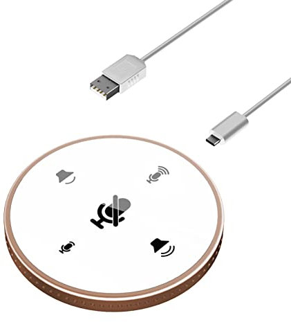 Yinhing Haut-Parleur et Microphone de Conférence, Y02 USB Plug and Play pour Ordinateur Portable, Microphone Omnidirectionnel à Condensateur, Micro PC pour Enregistrement de (Gold)