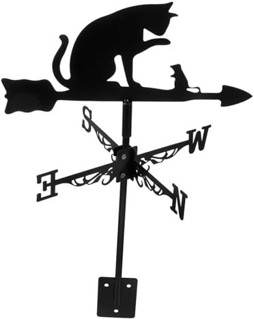 Parliky Decorative Wetterfahne Mit Katzenmotiv Praktischer Windrichtungsanzeiger Für Garten Und Außenbereich Für Terrasse Oder
