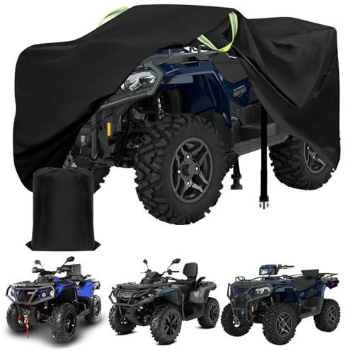 Aibiley Housse de protection pour VTT, imperméable et robuste, en polyester 420D, indéchirable, anti-UV, housse de rangement pour quad à quatre roues, convient pour Polaris Sportsman Honda 420 Yamaha