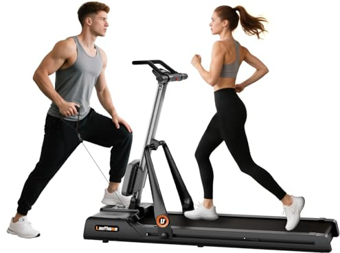 Laufhome Multi-Functional Treadmill Foldable Home & Gym, Full All-in-One Body Workout 4-IN-1 Running, Ab Workout, Magnetic Rowing Machine,Strength Training, 3.0HP, 340 LBS Capacity, 8.7 MP/H Speed