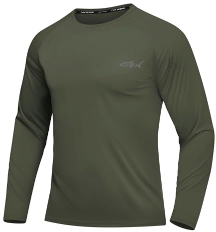 DEHORU Herren Rashguard UPF 50+ UV Shirt Langarmshirt Schwimmshirt | Atmungsaktiv Achnell Trockened Sonnenschutz Funktionsshirt für Outdoor Gym Running Fishing
